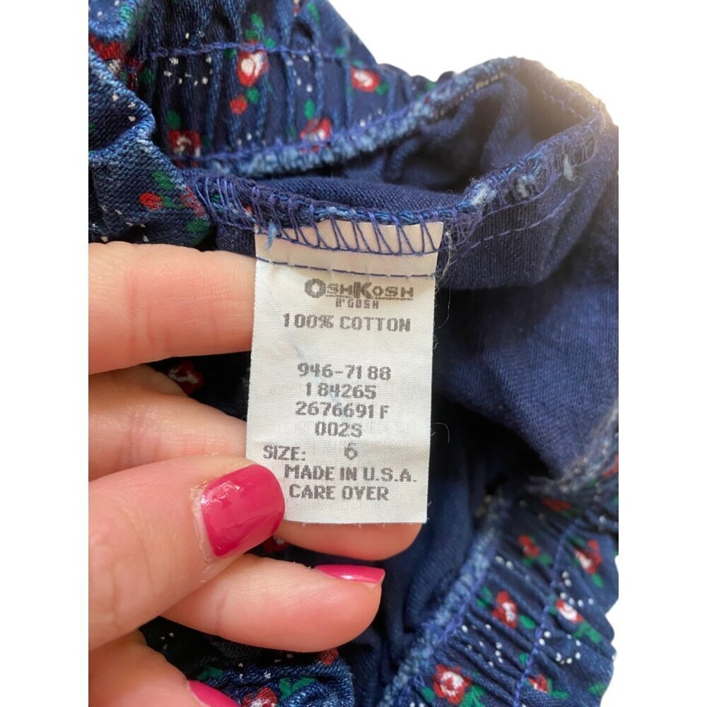 Vintage OshKosh Floral Heart Denim Skirt Made in USA Size 6 - Picture 4 of 5